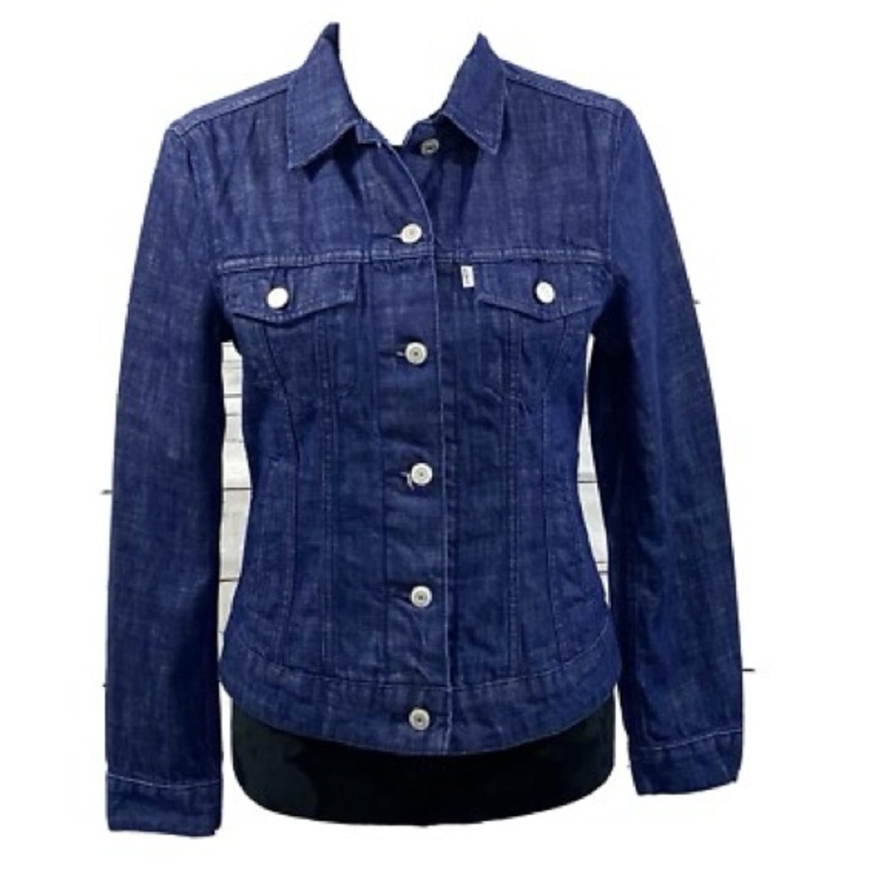 Levi's Original Trucker Denim Jacket Dark Blue Medium Size Cotton 100%